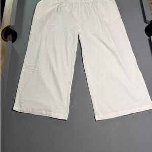 Ecupper White Linen Blend Pants